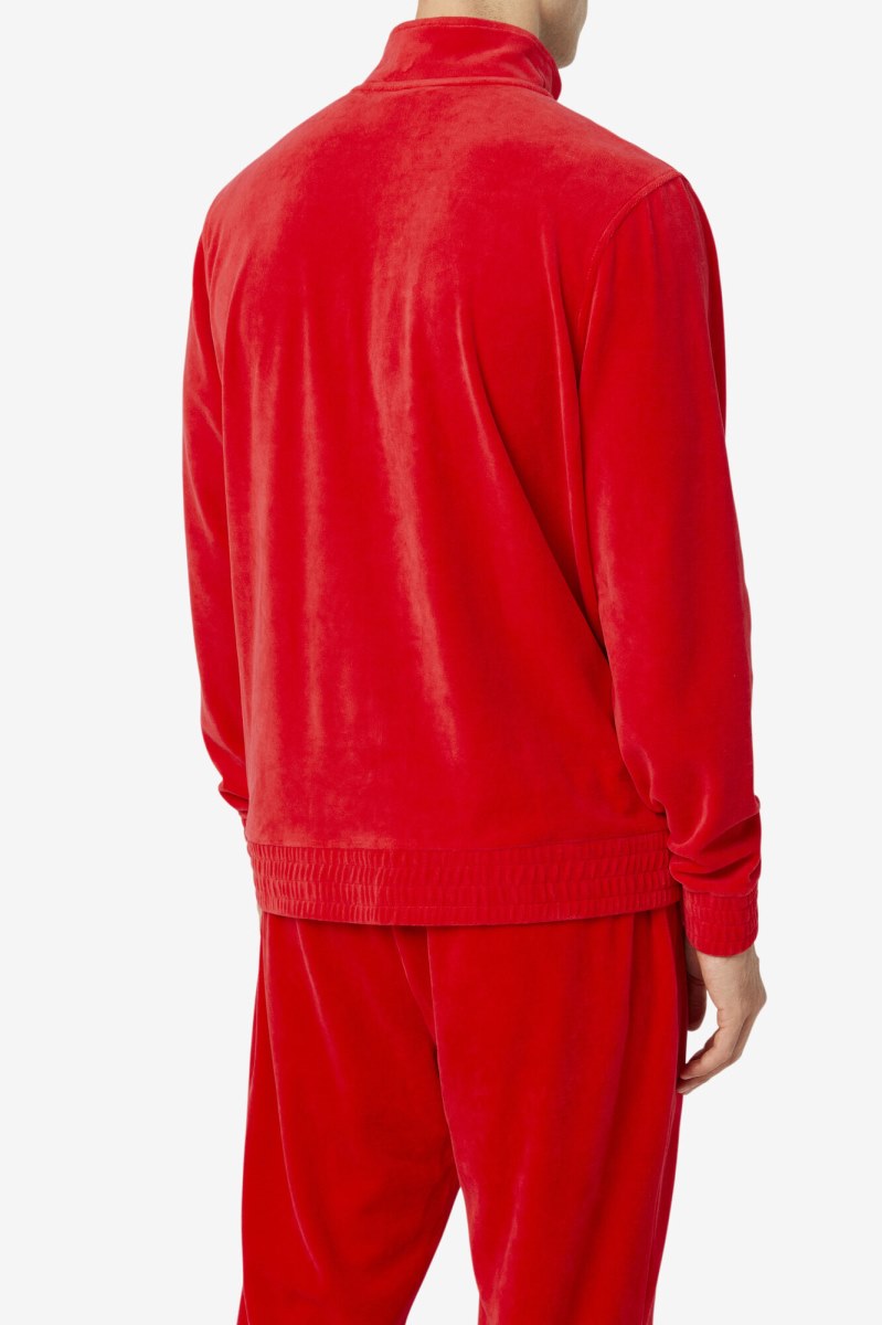 Fila O-fit Velour Fleece Jakker Herre Rød | 415-SXPYEJ