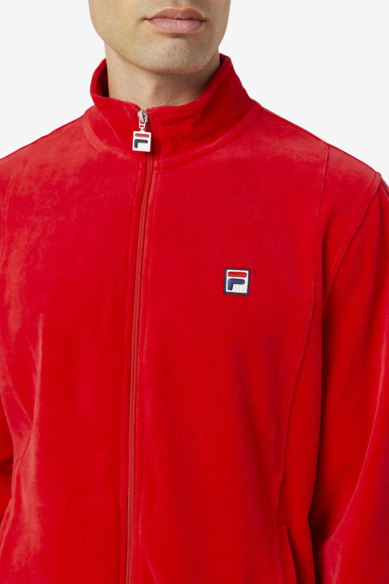 Fila O-fit Velour Fleece Jakker Herre Rød | 415-SXPYEJ