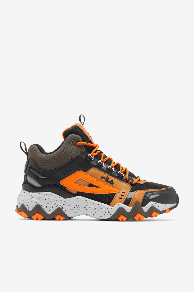 Fila Oakmont Tr Mid Platform shoes Herre Sort Brune Orange | 159-QRFEUY