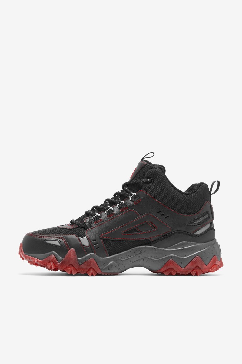 Fila Oakmont Tr Mid Platform shoes Herre Sort Sort Rød | 982-EZTAHR