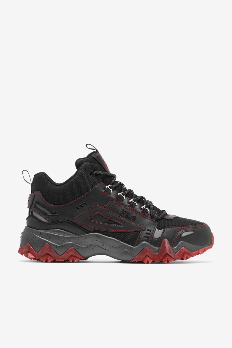 Fila Oakmont Tr Mid Platform shoes Herre Sort Sort Rød | 982-EZTAHR