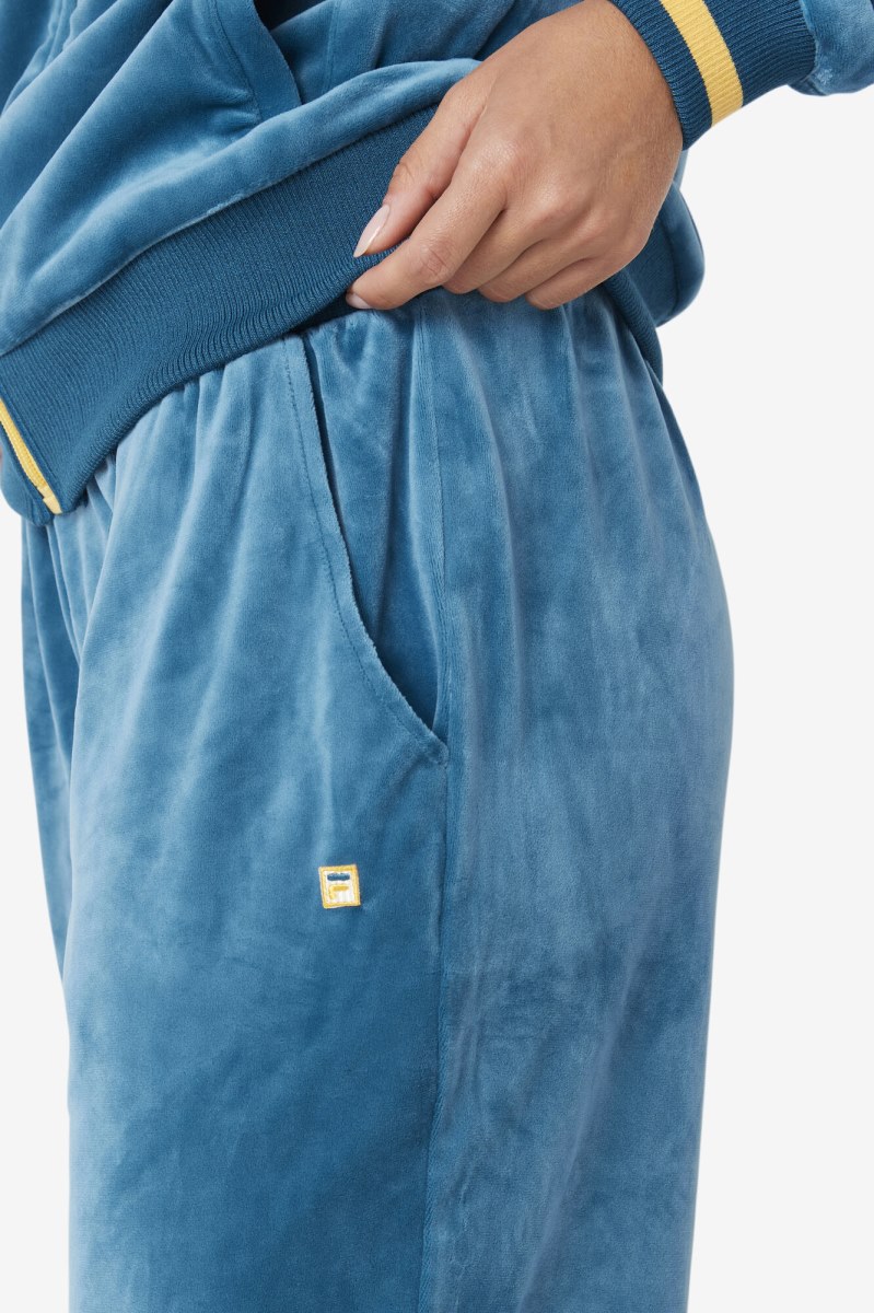 Fila Omorose Velour Joggers Dame Blå Koral | 127-ZYFACH