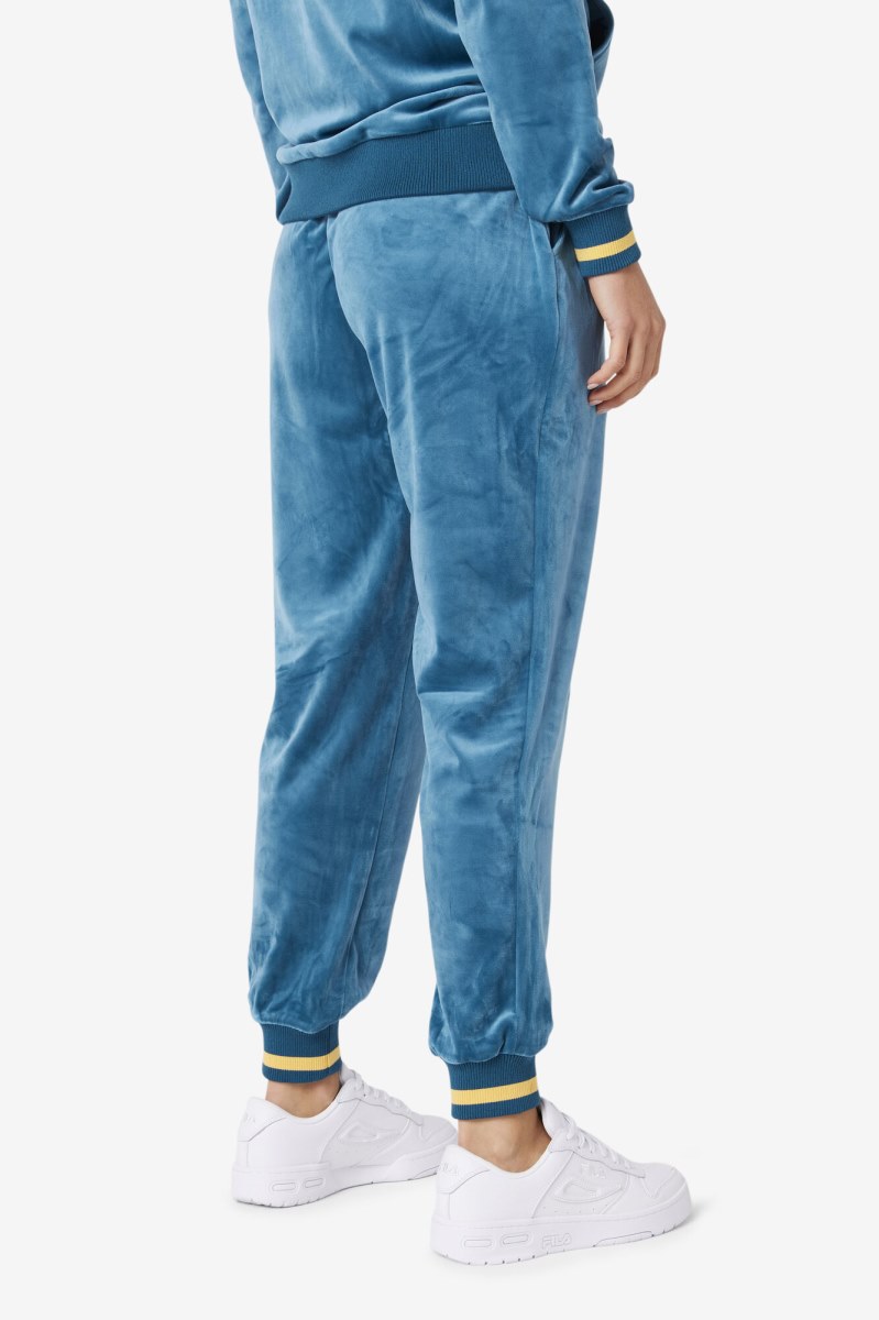 Fila Omorose Velour Joggers Dame Blå Koral | 937-MRPBUK