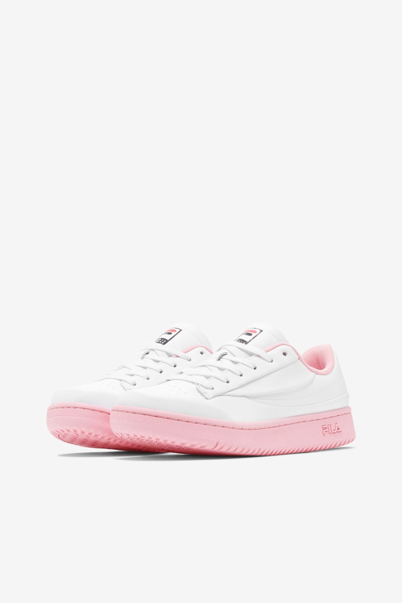 Fila Original Lux X Barneys Sneakers Dame Hvide Koral Lyserød Sort | 129-SNKBRC