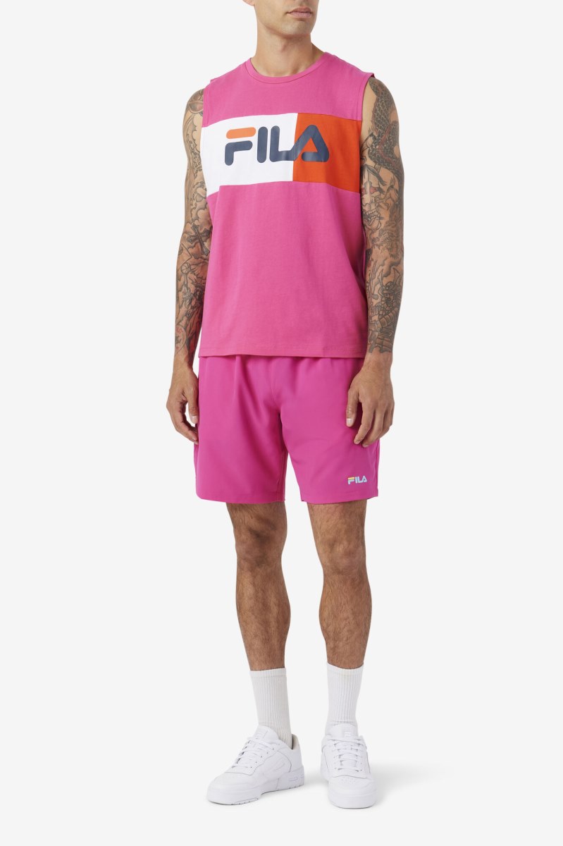 Fila Ozni Uden Ærmer Tee T Shirts Herre Fuchsia Lilla Hvide Mørkeblå | 246-GADVQR