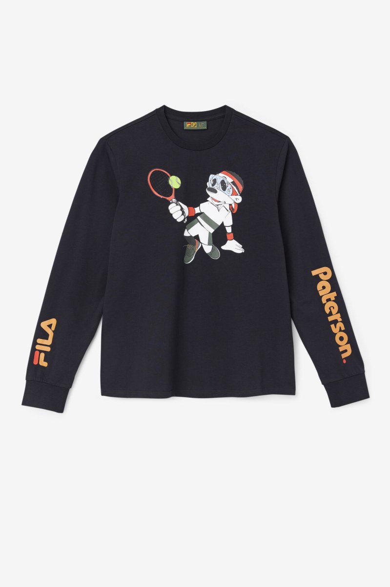 Fila Paterson Tee Long Sleeve Herre Sort | 345-NVXIJQ