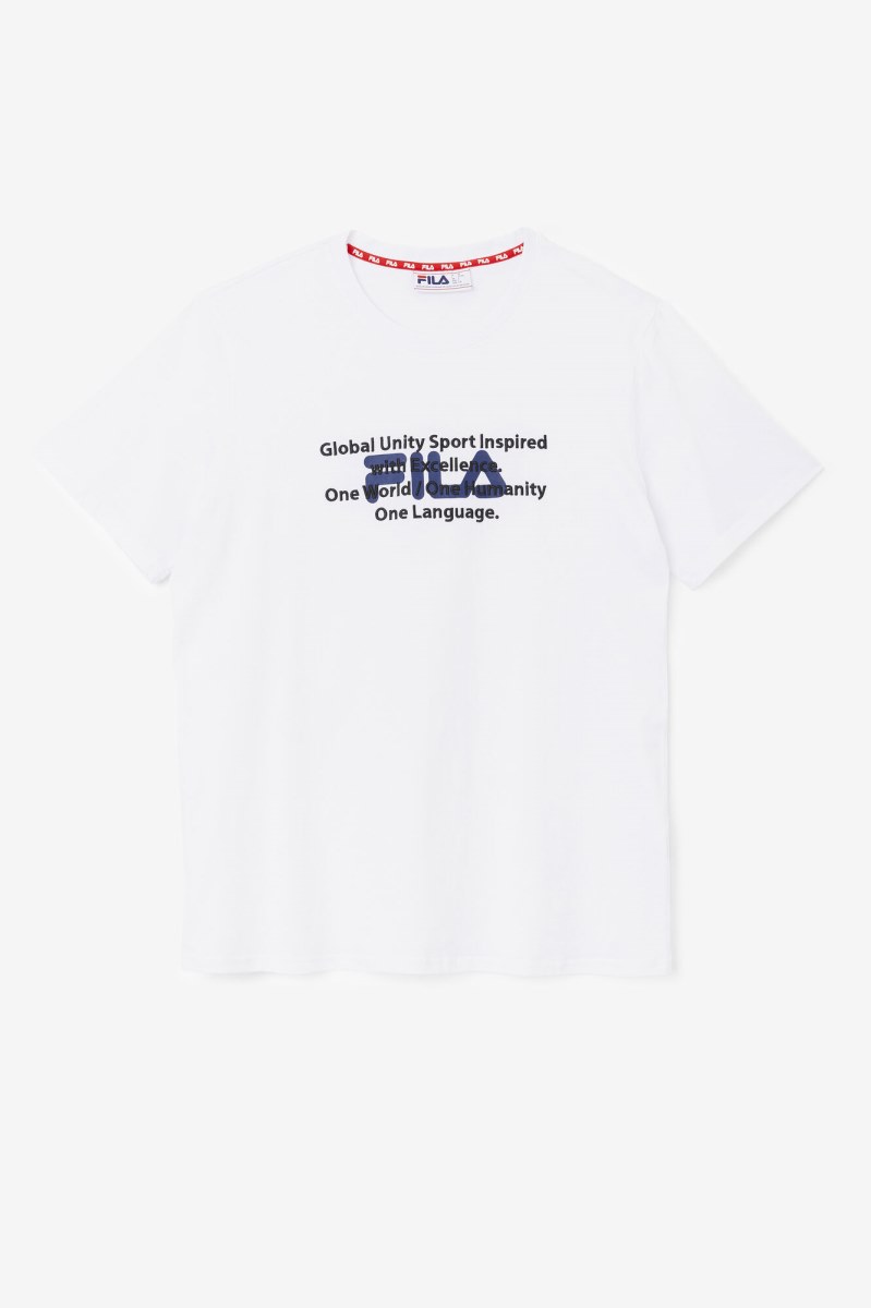 Fila Pepacton Tee T Shirts Herre Hvide | 364-ZBONIU