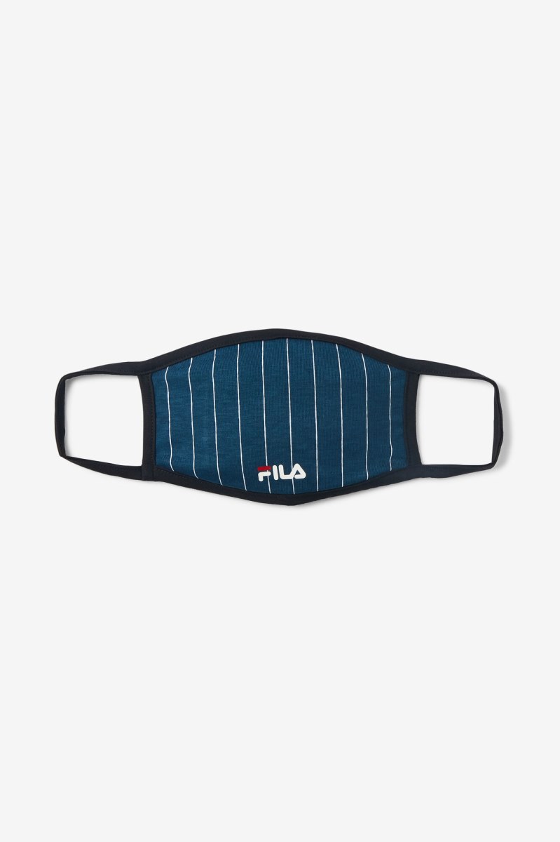 Fila Pin Stripe Cloth Face Mask Udstyr Dame Mørkeblå | 104-XTZVUG