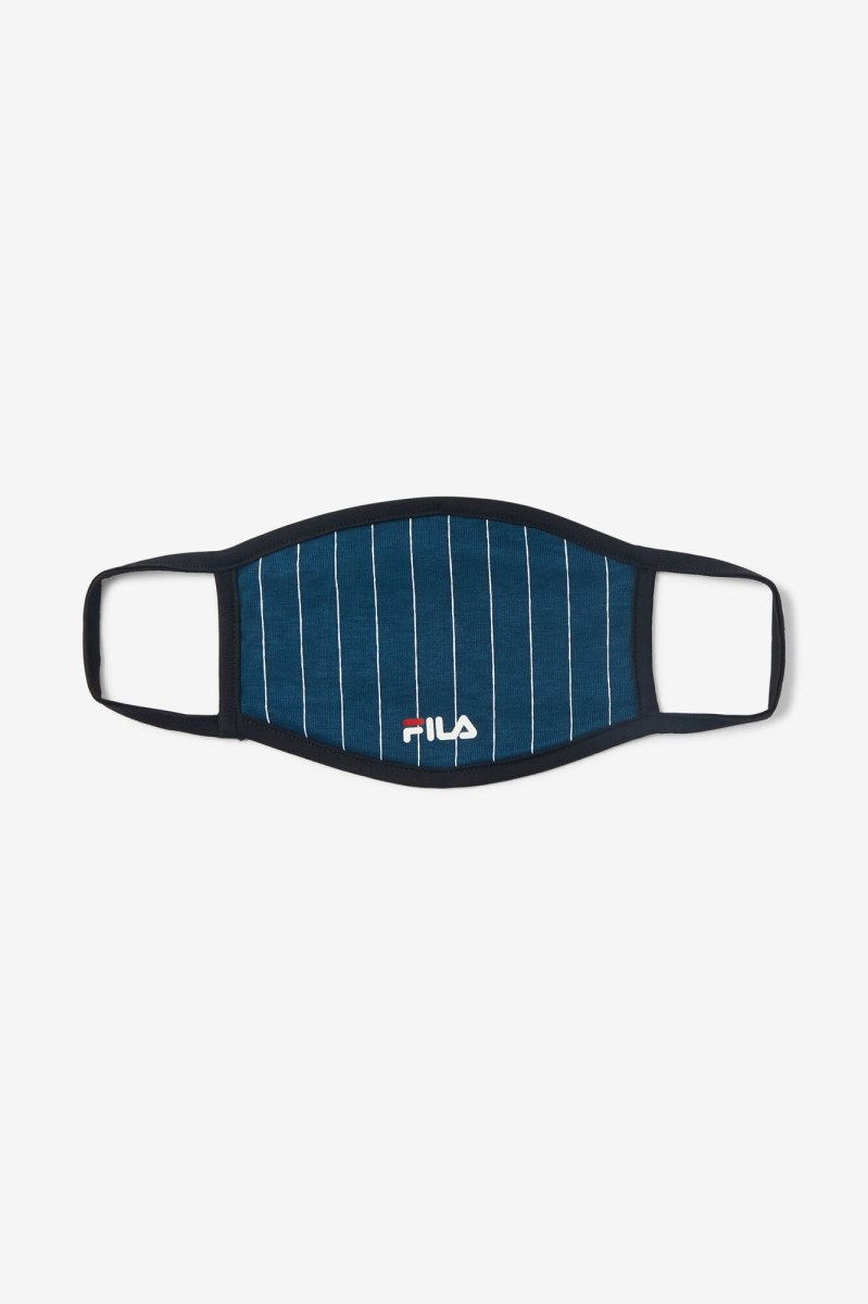 Fila Pin Stripe Cloth Face Mask Udstyr Dame Mørkeblå | 104-XTZVUG