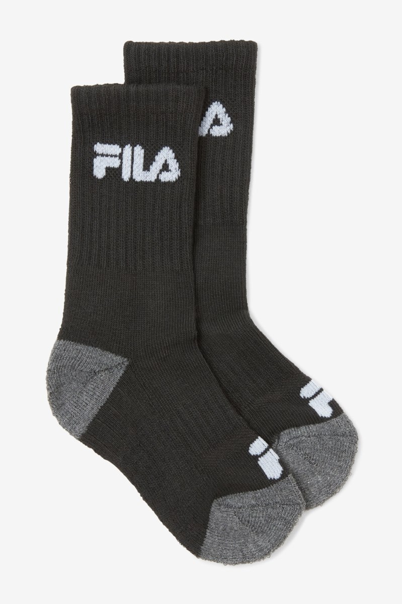 Fila Polstrede Crew 6-pack Sokker Dame Sort | 897-REFTNG