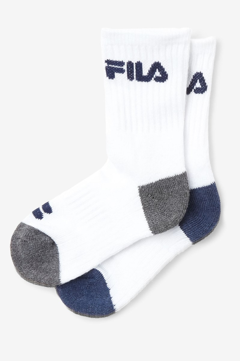 Fila Polstrede Crew 6-pack Sokker Herre Hvide | 078-SPMXLE