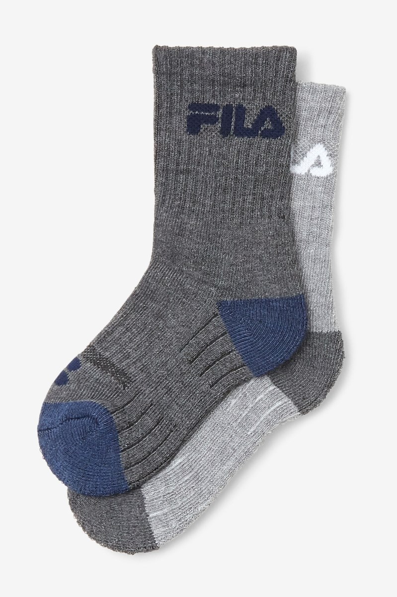 Fila Polstrede Crew 6-pack Sokker Herre Grå Flerfarvede | 496-BPOIET