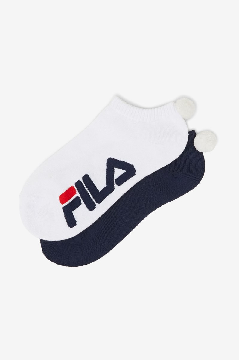 Fila Pom Pom 2-Pack Sokker Dame Mørkeblå | 127-KEHYZC