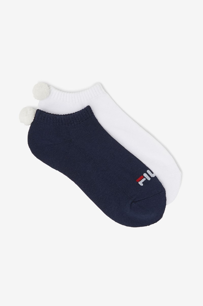 Fila Pom Pom 2-Pack Sokker Dame Mørkeblå | 127-KEHYZC