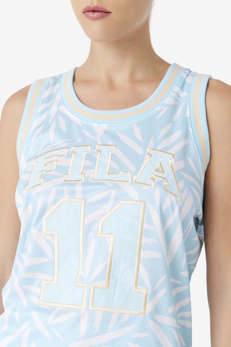 Fila Quincy Basketball Jersey Dame Blå Hvide | 905-TXOWCS