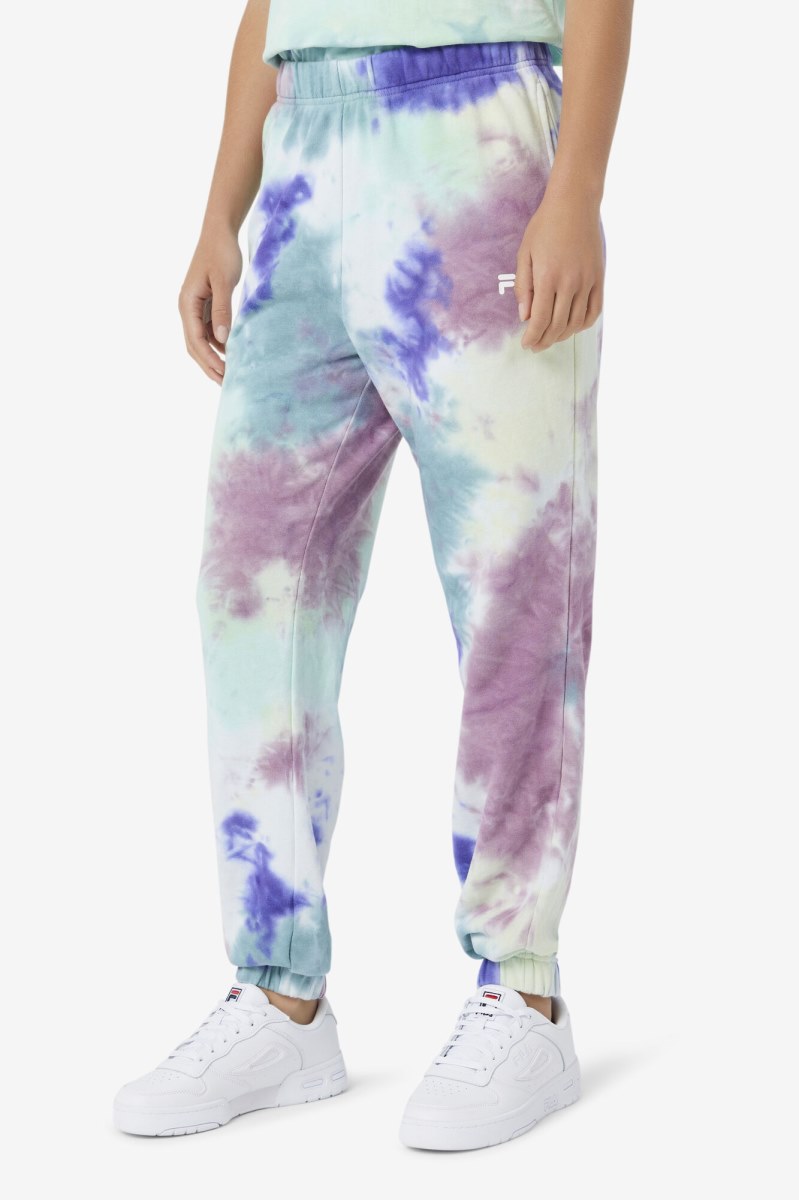 Fila Raleigh Tie Dye Joggers Dame Blå | 697-FNSXAI