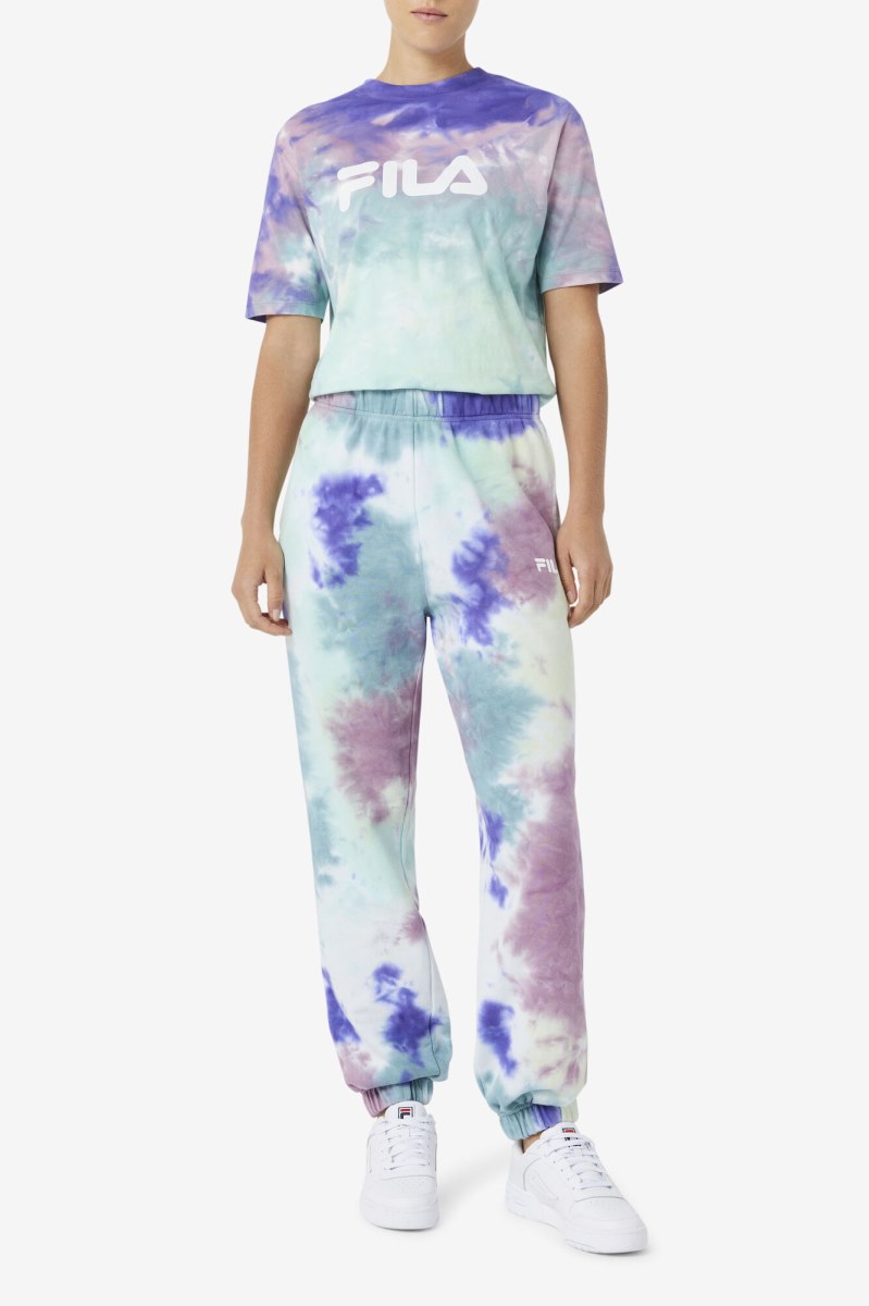 Fila Raleigh Tie Dye Joggers Dame Blå | 697-FNSXAI