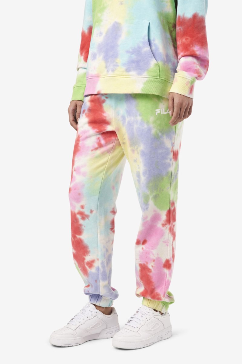 Fila Raleigh Tie Dye Joggers Dame Grøn Hvide Rød | 412-OAZNUY