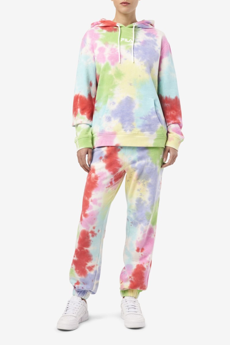 Fila Raleigh Tie Dye Joggers Dame Grøn Hvide Rød | 412-OAZNUY