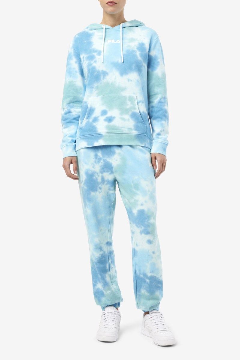 Fila Raleigh Tie Dye Joggers Dame Hvide | 075-TFIBMO