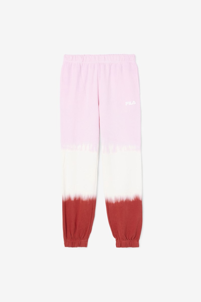 Fila Raleigh Tie Dye Joggers Dame Hvide Rød | 216-HVRXKE