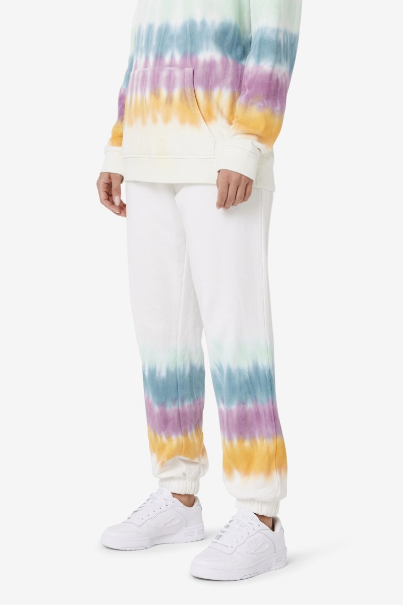 Fila Raleigh Tie Dye Joggers Dame Hvide | 487-ZWVBPS