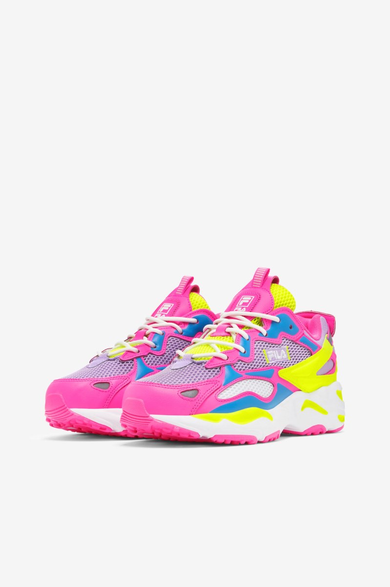 Fila Ray Tracer Apex Sneakers Dame Lyserød Gul | 849-TNMZOS