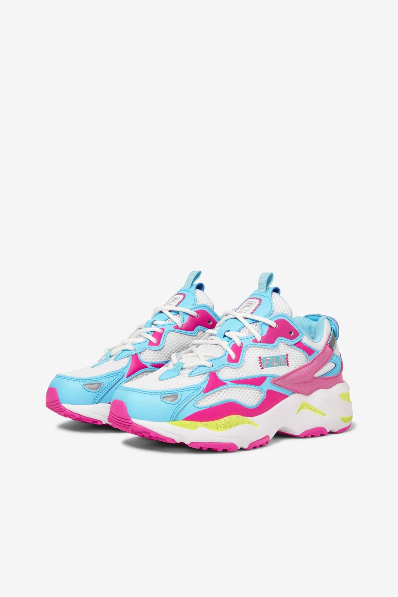 Fila Ray Tracer Apex Track Sko Dame Hvide Lyserød | 356-DRCVJM