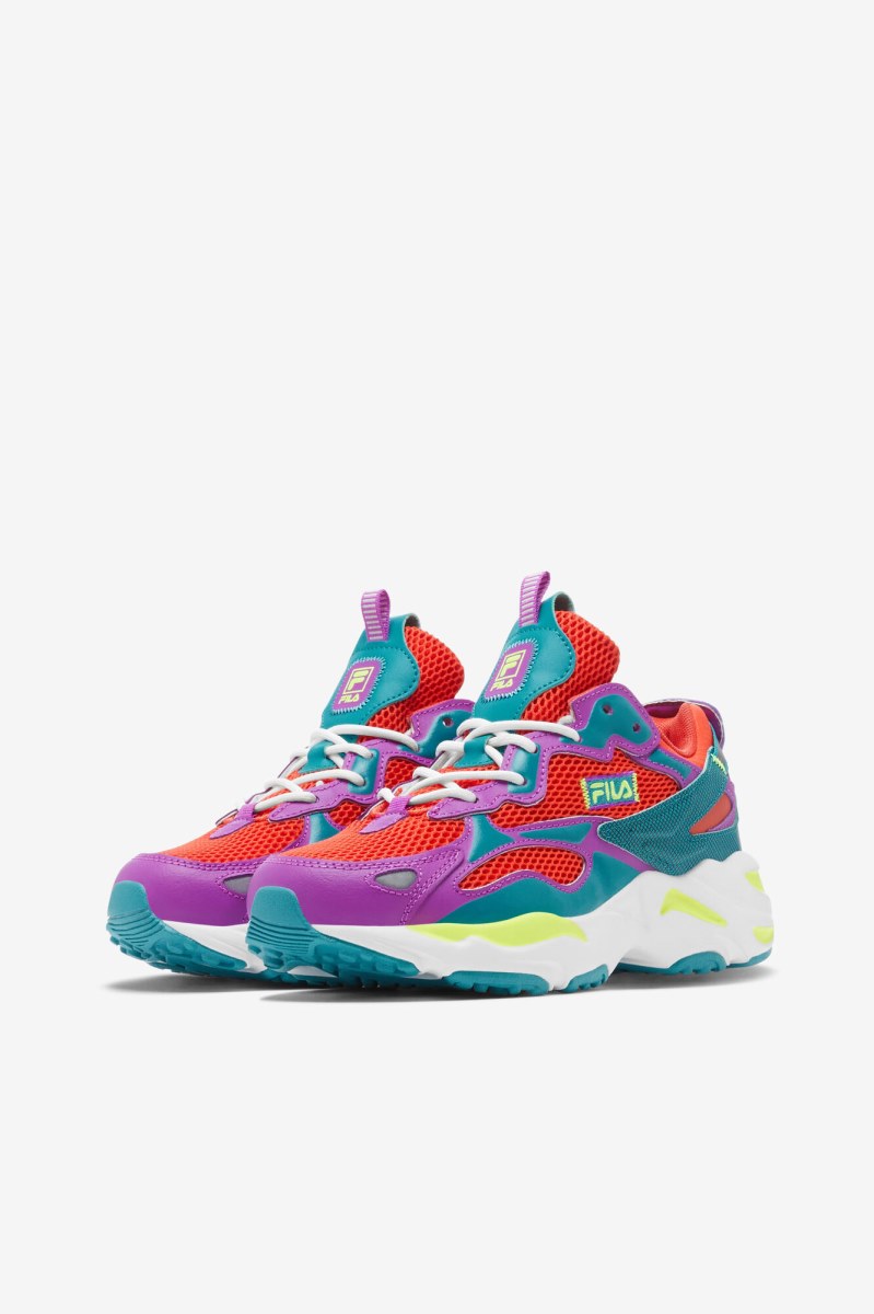 Fila Ray Tracer Apex Track Sko Dame Lilla Grøn Blomster | 372-SGDMZT