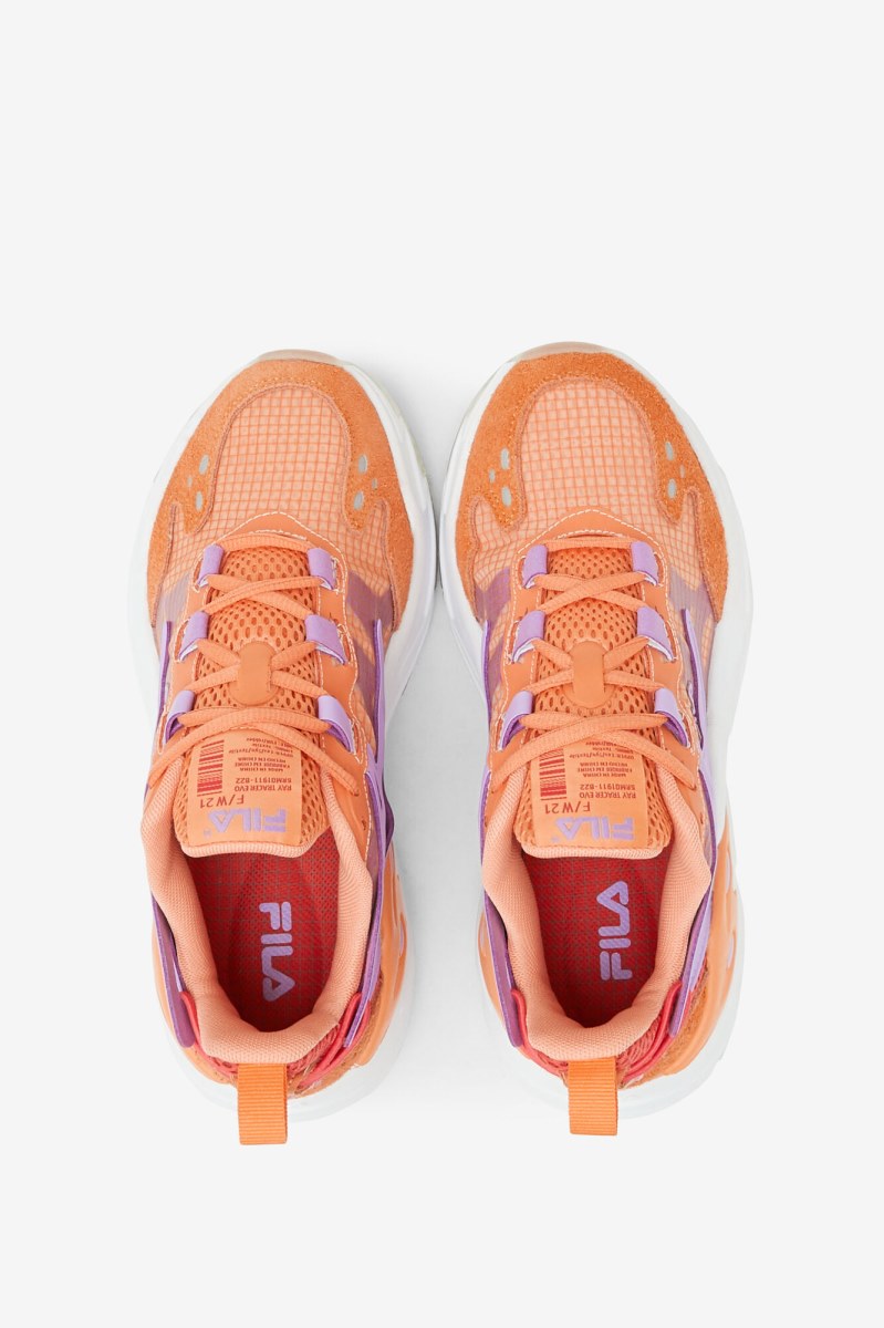 Fila Ray Tracer Evo Track Sko Dame Orange Hvide | 937-AIENRH