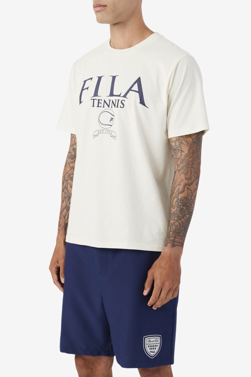 Fila Saran Tee T Shirts Herre Mørkeblå | 954-AJIWCX