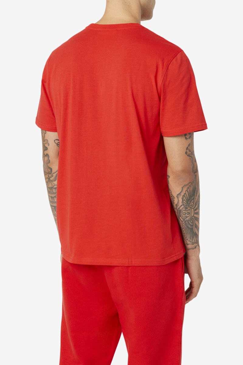 Fila Skylar Tee T Shirts Herre Rød | 386-UOLKBI