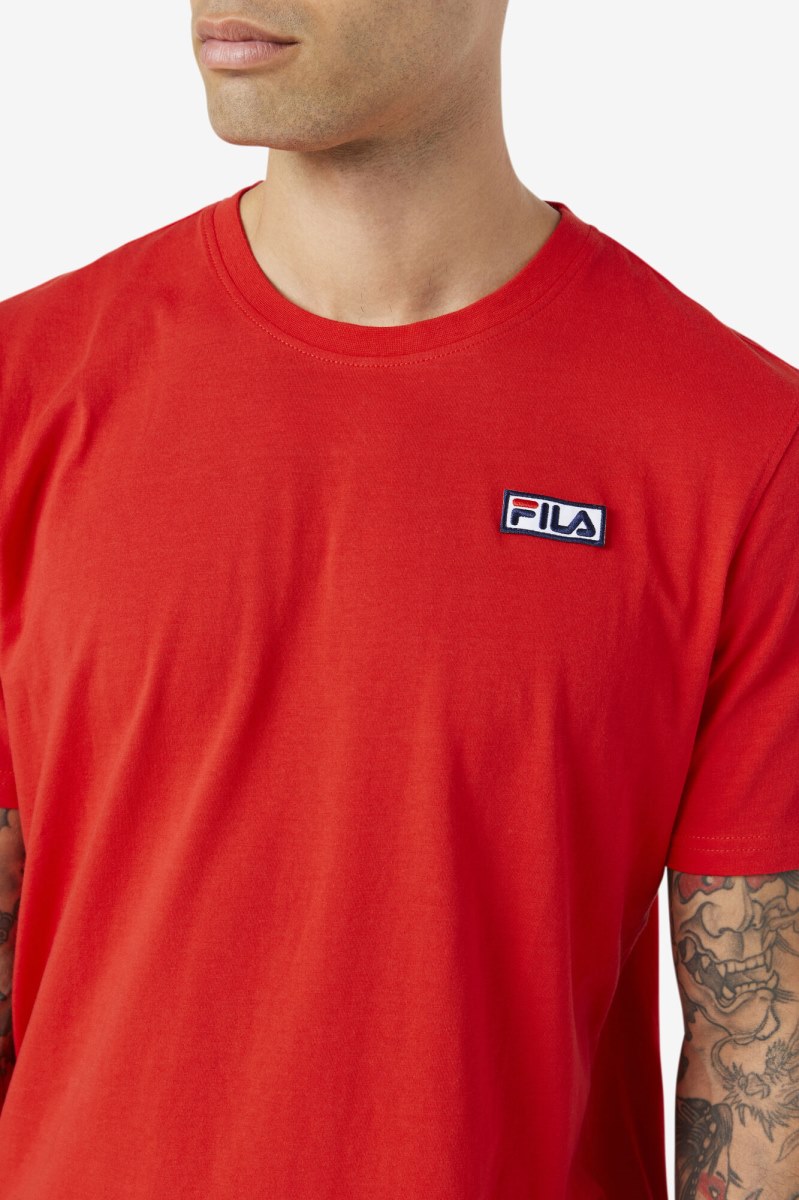 Fila Skylar Tee T Shirts Herre Rød | 386-UOLKBI