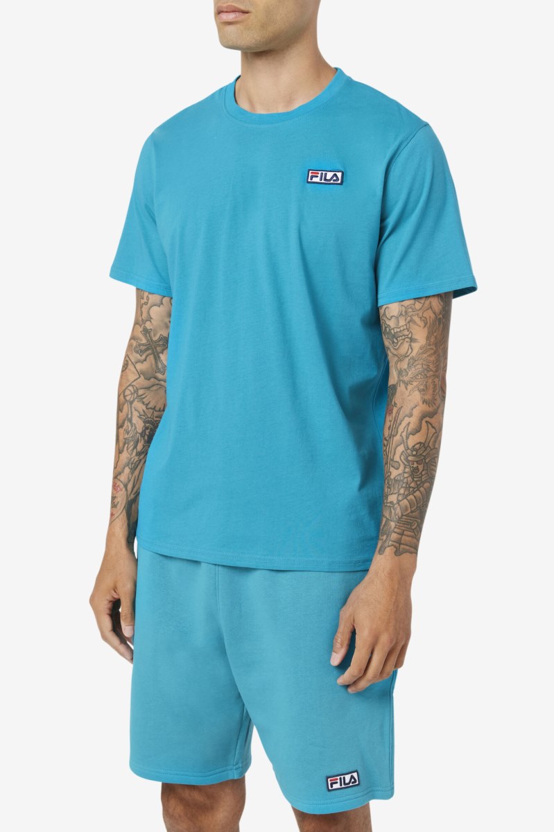 Fila Skylar Tee T Shirts Herre Turkis | 513-VMTXLW