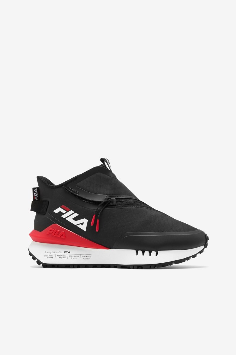 Fila Space Runner Sneakers Dame Sort Rød Hvide | 645-YHZNGC