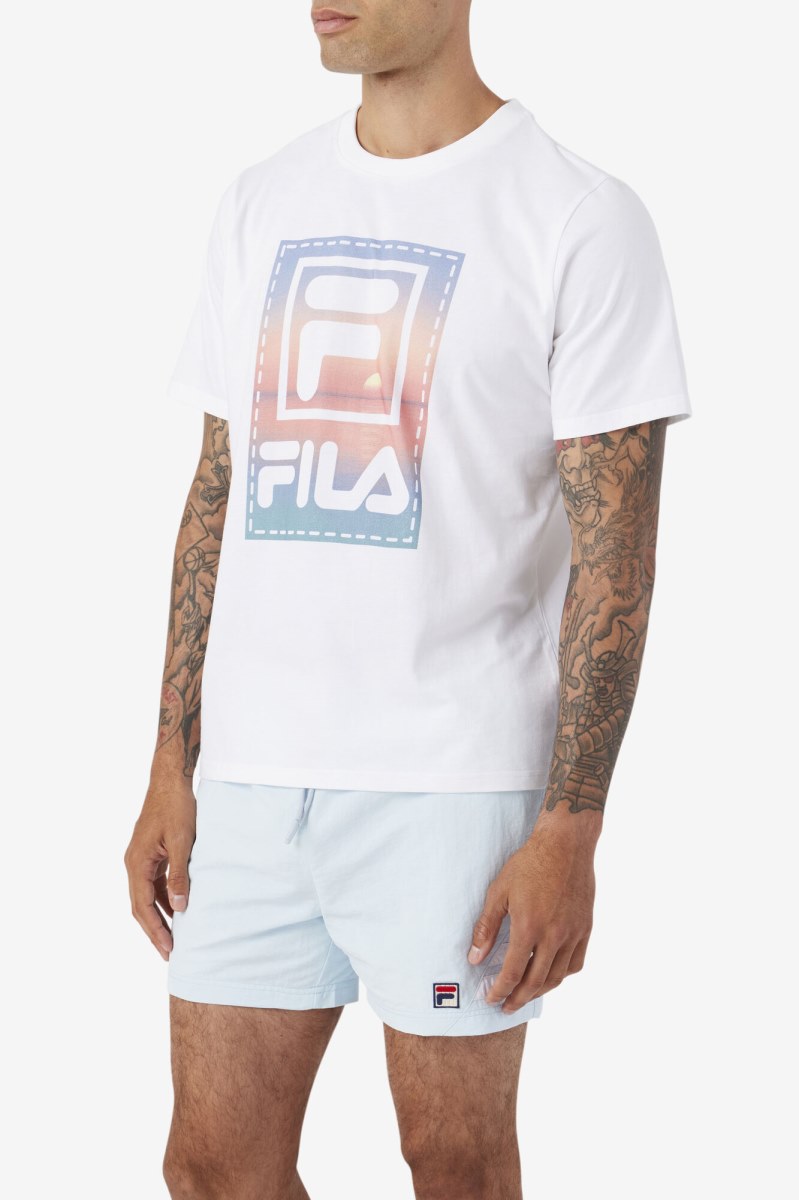 Fila Spieten Tee T Shirts Herre Hvide | 167-LOUJEG