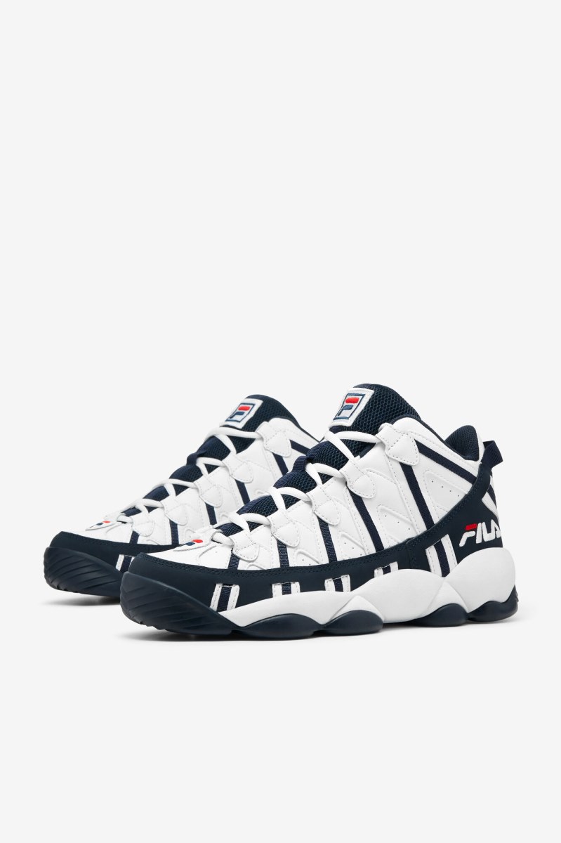 Fila Stackhouse Spaghetti Sneakers Herre Hvide Mørkeblå Rød | 806-XOYECN