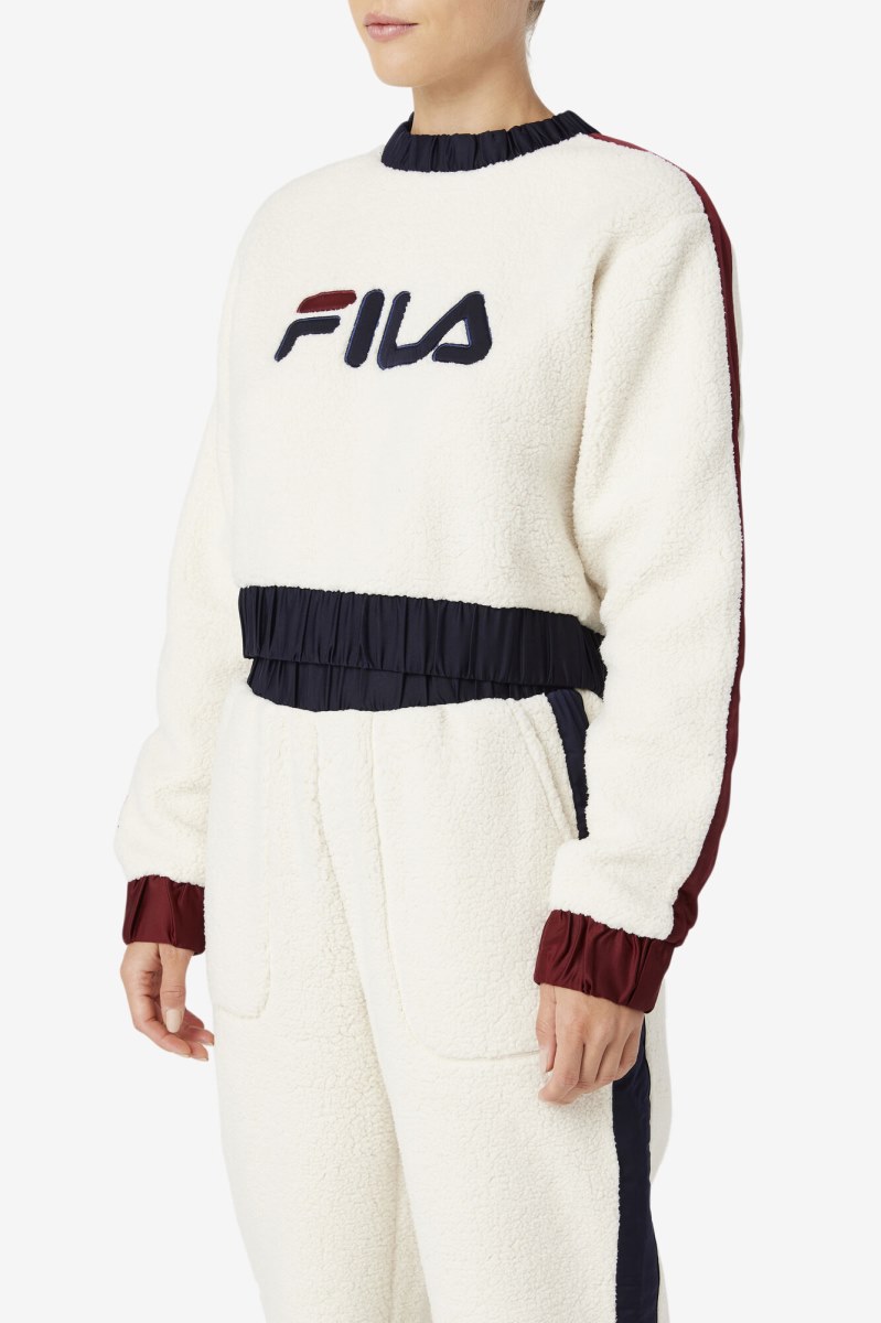 Fila Tabitha Crewneck Sweatshirts Dame Mørkeblå Brune | 184-BHEUMR