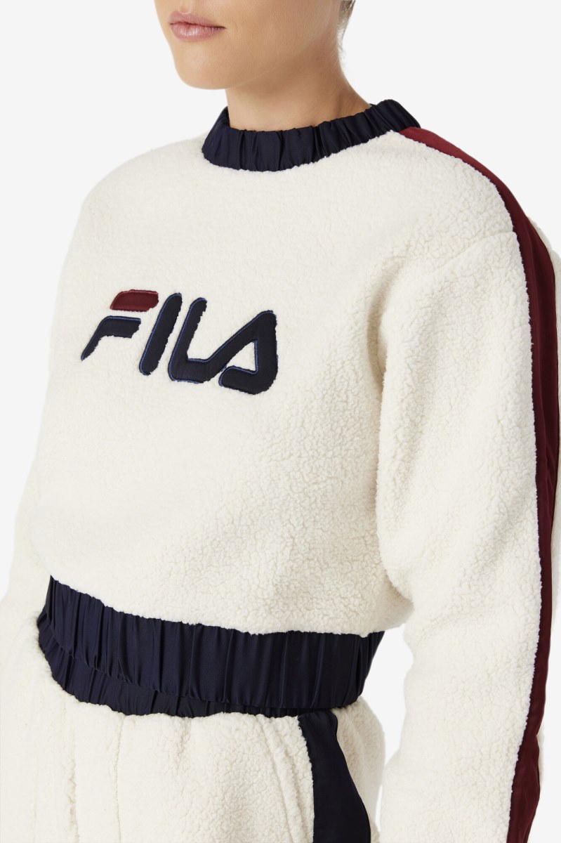 Fila Tabitha Crewneck Sweatshirts Dame Mørkeblå Brune | 184-BHEUMR