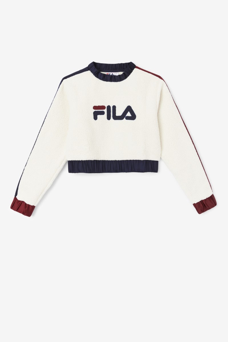 Fila Tabitha Crewneck Sweatshirts Dame Mørkeblå Brune | 184-BHEUMR