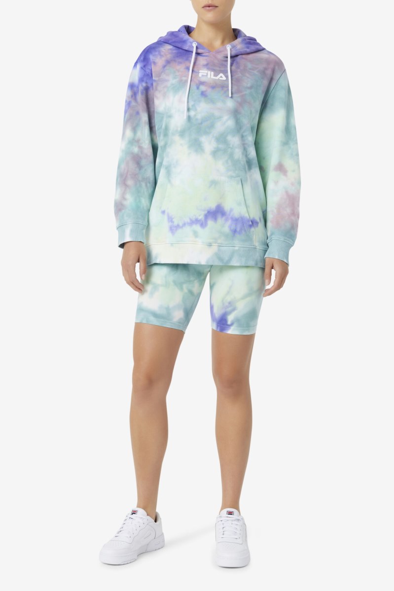 Fila Taima Tie Dye Cykelshorts Dame Blå | 201-GMWIFY