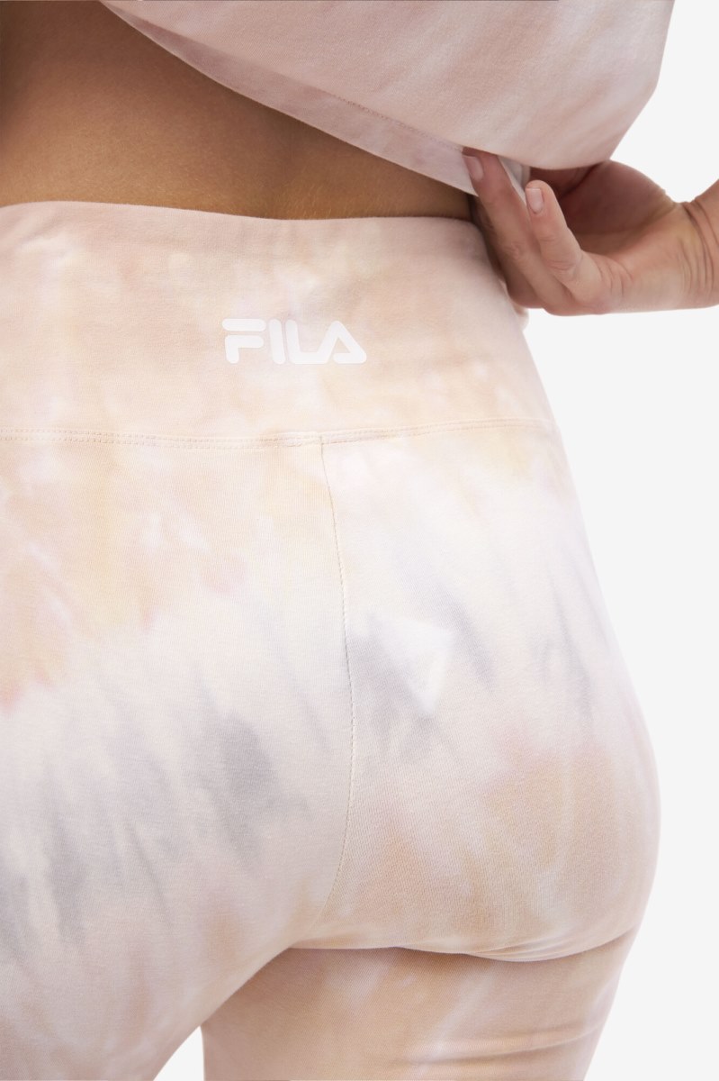 Fila Taima Tie Dye Cykelshorts Dame Hvide | 012-ZAEGNI