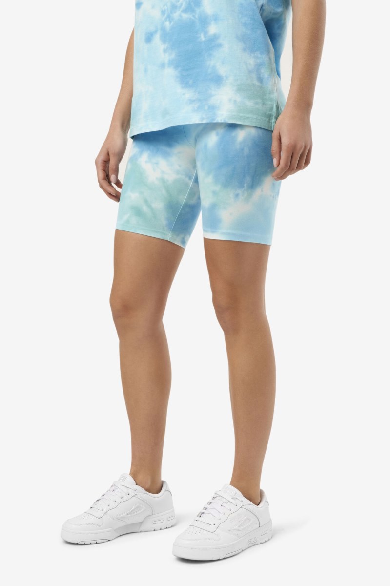 Fila Taima Tie Dye Cykelshorts Dame Hvide | 496-NEMJQH