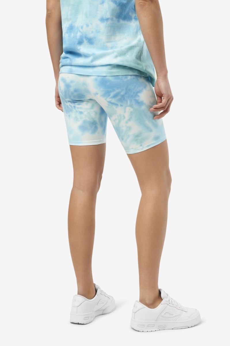 Fila Taima Tie Dye Cykelshorts Dame Hvide | 496-NEMJQH