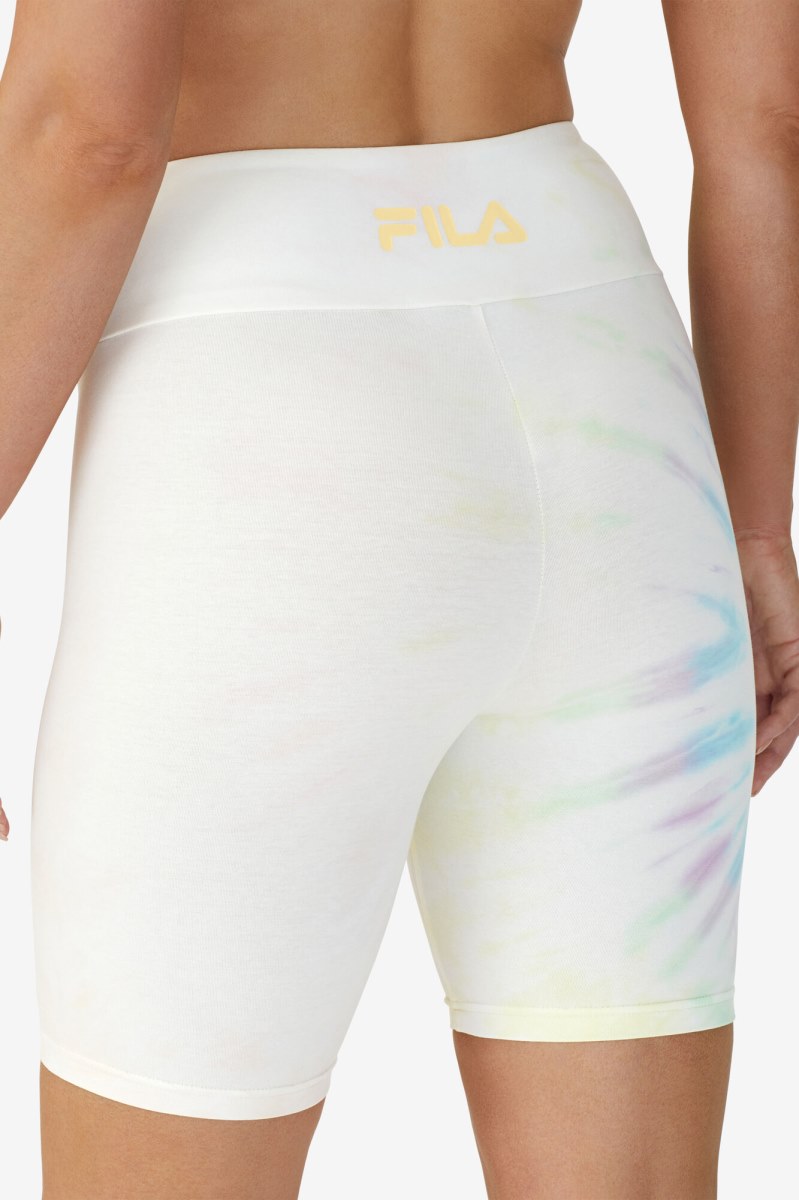 Fila Taima Tie Dye Cykelshorts Dame Hvide | 842-EFHAOU