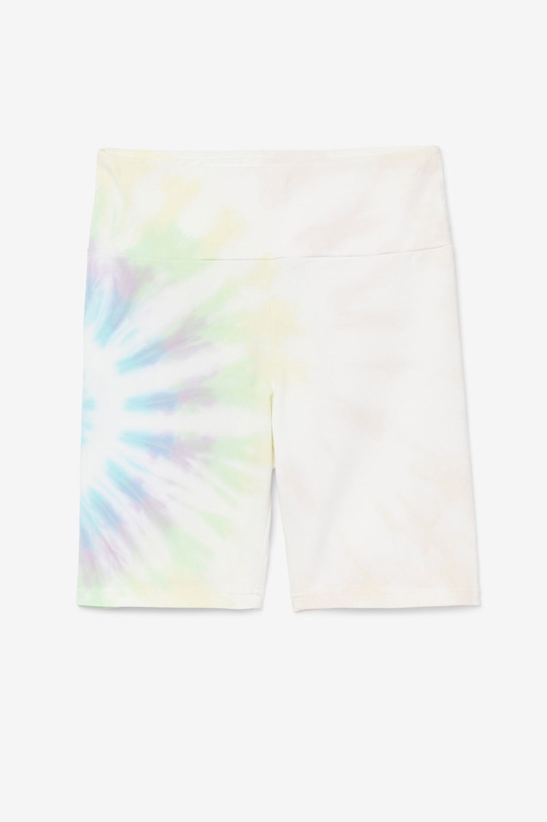 Fila Taima Tie Dye Cykelshorts Dame Hvide | 842-EFHAOU