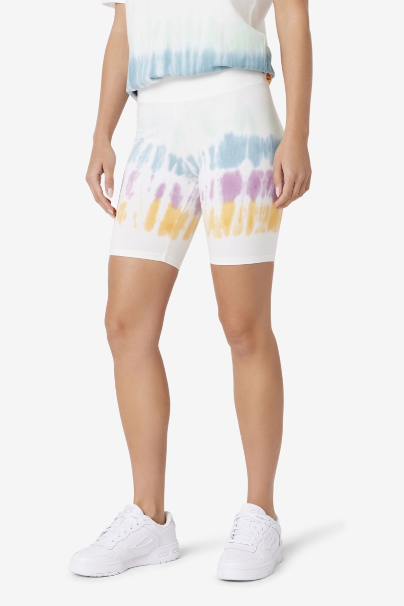 Fila Taima Tie Dye Shorts Dame Hvide | 074-BWFNRD