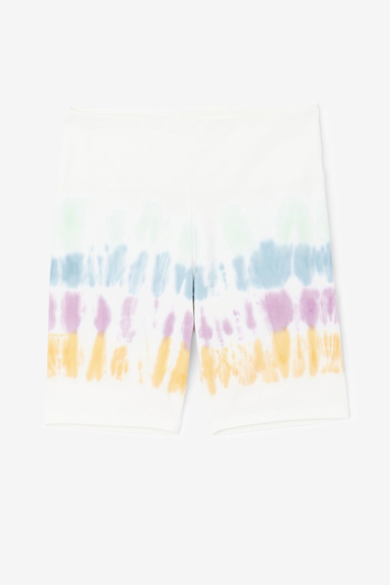 Fila Taima Tie Dye Shorts Dame Hvide | 074-BWFNRD