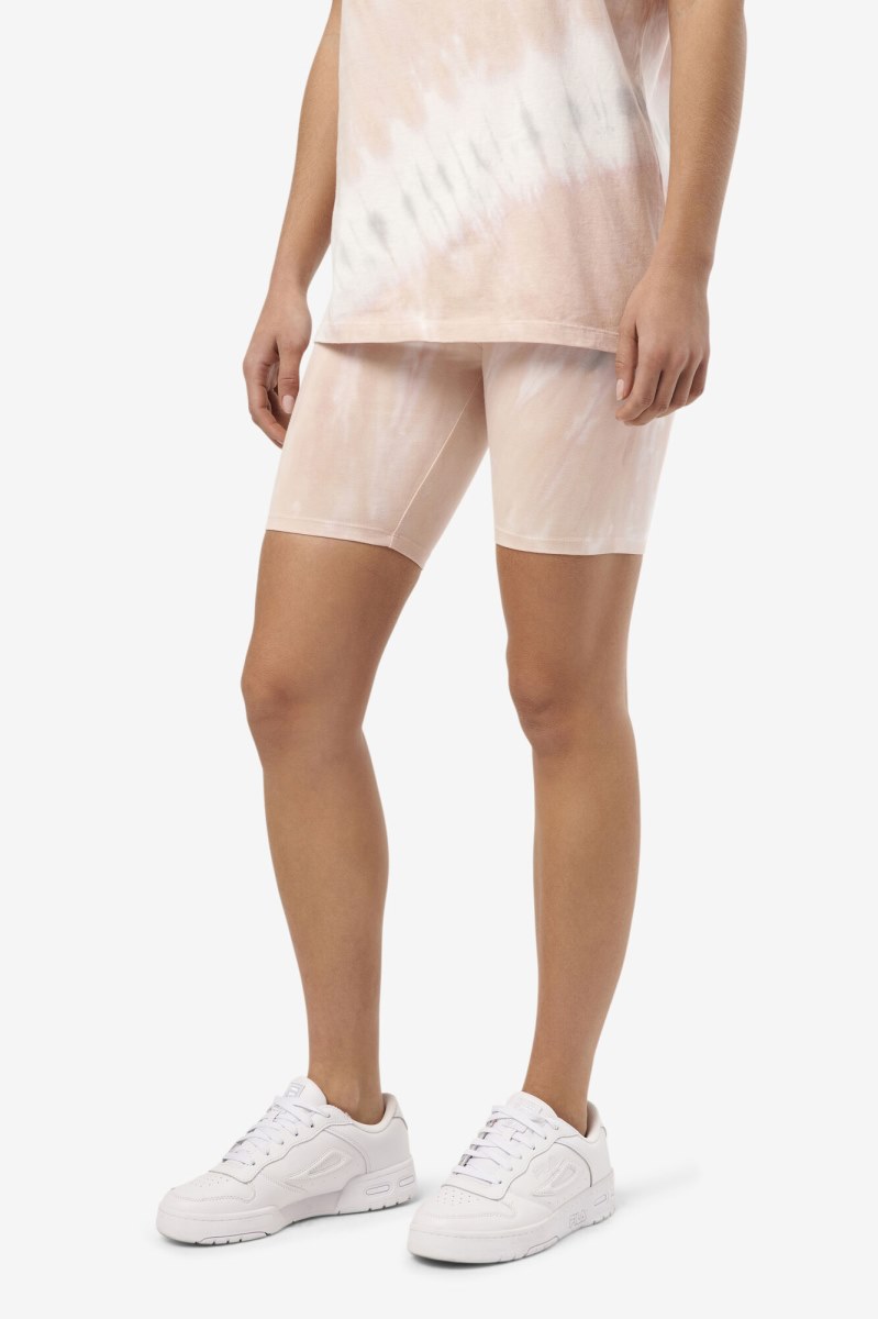 Fila Taima Tie Dye Shorts Dame Hvide | 473-TMFRXB