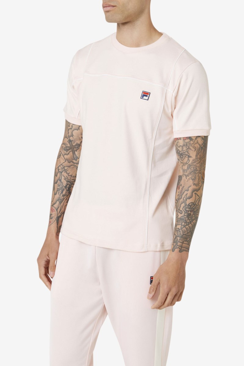 Fila Terrinda Crew T Shirts Herre Lyserød | 703-OQZKXG